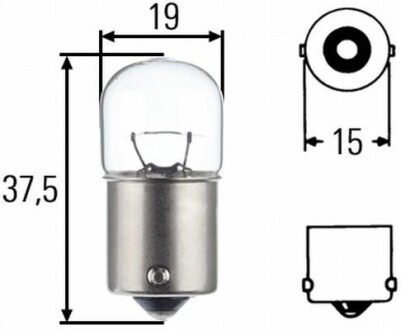 Фото автозапчастини лампочка R10W HELLA BEHR 8GA002 071-133