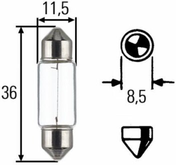 Фото автозапчасти лампочка C5W (тип гнезда: SV8,5-8) HELLA BEHR 8GM002 092-123