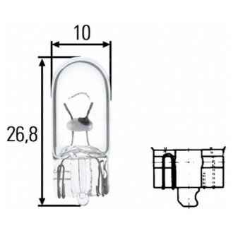 Фото автозапчастини лампочка 24 V 3 W W2.1X9.5D W3W HELLA BEHR 8GP 003 594-241