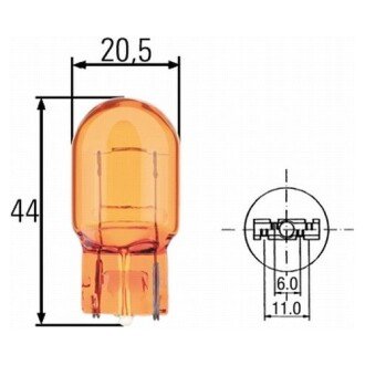 Фото автозапчасти лампа 12V WY21W 21W W3x16d HELLA BEHR 8GP 009 021-002