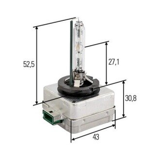 Фото автозапчастини лампочка ксенон D3S (35 Вт, тип гнізда: P32D-2-5, розрядка ксенону) HELLA HELLA BEHR 8GS 009 028-311