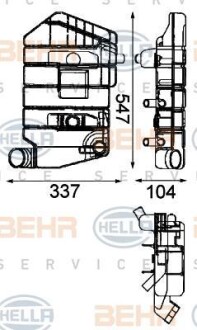 Фото автозапчасти расширительный бачок DAF 95 XF, XF 95 VF390M-XF355M 01.97-12.06 HELLA BEHR 8MA 376 705-071 (фото 1)