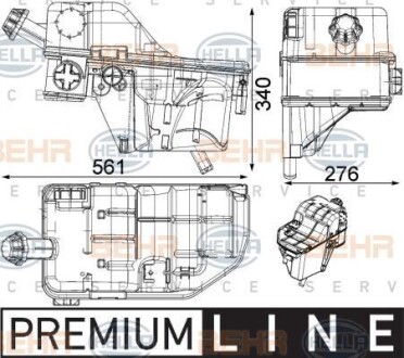 Фото автозапчасти расширительный бачок MERCEDES ACTROS, ACTROS MP2/MP3, CITARO (O 530) OM457.934-OM909.921 04.96- HELLA BEHR 8MA 376 705-081