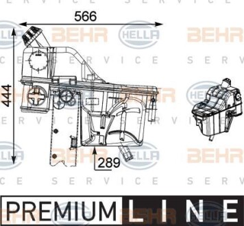 Фото автозапчасти расширительный бачок MERCEDES ACTROS, ACTROS MP2/MP3, ECONIC, SK OM446.920-OM906.952 07.87- HELLA BEHR 8MA 376 705-091