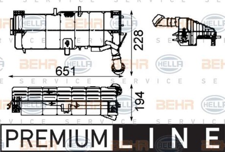 Фото автозапчасти расширительный бачок MERCEDES ATEGO, AXOR, AXOR 2 OM457.937-OM926.990 01.98- HELLA BEHR 8MA 376 705-361