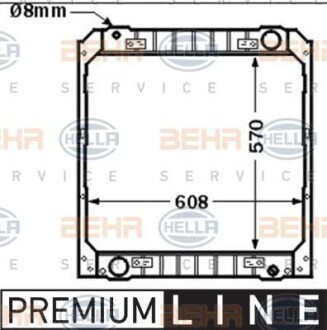 Фото автозапчастини радиатор двигателя IVECO EUROCARGO I-III 5.8D/5.9D 01.91-09.15 HELLA BEHR 8MK376 717-561