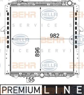 Фото автозапчасти радиатор двигателя (рамка) MERCEDES ACTROS MP4, ANTOS OM471.900-OM936.916 07.11- HELLA BEHR 8MK 376 737-081