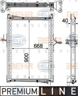 Фото автозапчасти радиатор двигателя (рамка) MAN TGL, TGM D0836LFL40-D0836LFLAC 04.05- HELLA BEHR 8MK376 755-641