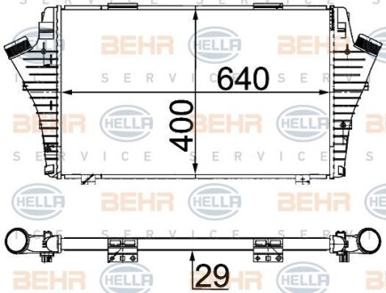 Фото автозапчасти интеркулер OPEL SIGNUM, VECTRA C, VECTRA C GTS 1.9D 04.04-08.08 HELLA BEHR 8ML376 700-724