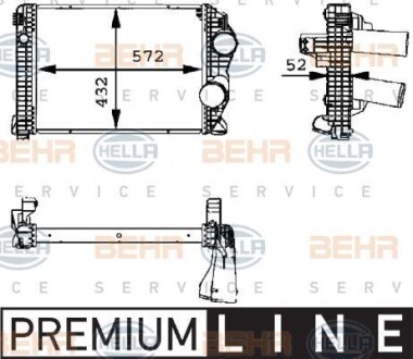 Фото автозапчасти интеркулер MERCEDES ATEGO, ATEGO 2 OM900.911-OM924.930 01.98- HELLA BEHR 8ML 376 723-791