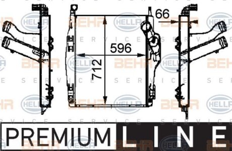 Фото автозапчастини інтеркулер MERCEDES ACTROS, ATEGO, AXOR 2 OM541.920-OM926.990 04.97- HELLA BEHR 8ML 376 724-091