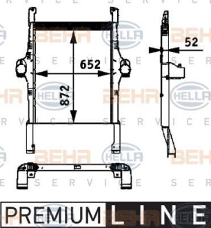 Фото автозапчастини інтеркулер IVECO STRALIS F3AE0681B-F3HFE611B 02.02- HELLA BEHR 8ML 376 724-251 (фото 1)