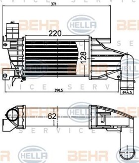 Фото автозапчасти интеркулер OPEL ASTRA H, ASTRA H GTC 1.7D 03.04-10.10 HELLA BEHR 8ML376 988-404