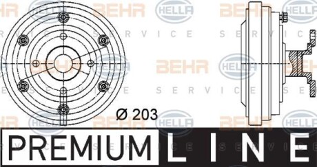 Фото автозапчастини вискомуфта без вентилятора D2865/76 + MAZ-MAN/TGA/ D=280 HELLA BEHR 8MV376731-281