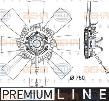 Фото автозапчастини гідромуфта без вентилятора SCANIA P/G/R/T >2004 d237x163mm 6 OT електр. управий HELLA BEHR 8MV 376 734-321