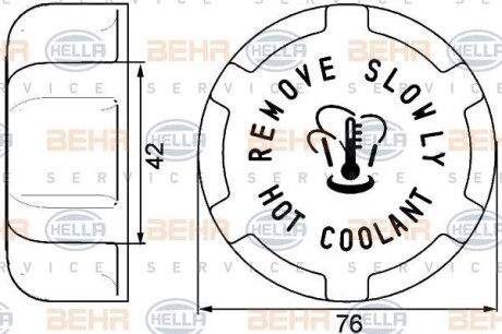 Фото автозапчасти korek zbiornika wyrównawczego (0,75 bar) SCANIA 4, P, G, R, T 05.95- HELLA BEHR 8MY376 742-331 (фото 1)