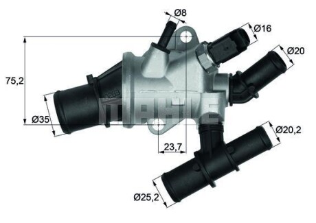 Фото автозапчасти термостат HELLA BEHR TI16288