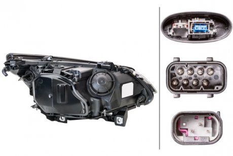 Фара левая (D1S/H7, электро, с моторчиком, би-ксенон; галоген, цвет поворота: прозрачный) BMW 5 (E60), 5 (E61) -02.07 HELLA BEHR 1EL 163 079-001