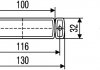 Ліхтар габаритний передній 12/24V 32x130mm з кабелем-500mm білий лівий/правий HELLA BEHR 2PG 008 645-971 (фото 2)