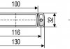 Ліхтар габаритний лівий/правий, форма: прямокутний, помаранчевий, світлодіодний, висота 32мм; ширина 130 мм; глибина 32мм, вертикальне кріплення, довжина кабелю 1500, 24В (IP6K9K) HELLA BEHR 2PS008 645-991 (фото 2)