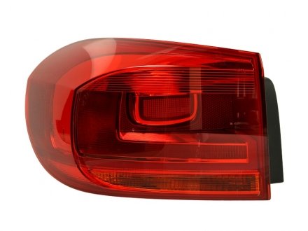 Ліхтар задній лівий (верхня частина/зовнішня частина, P21W, колір скла червоний/жовтий) Volkswagen TIGUAN I 05.11-07.16 HELLA BEHR 2SD010 738-091 (фото 1)