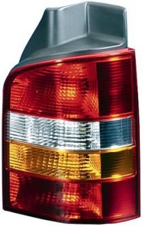 Задній ліхтар права (P21/4W/P21W, покажчик повороту жовтий, колір скла білий/червоний/прозорий/жовтий, з протитуманним світлом, ліхтарем заднього ходу, версія з дверима багажника) Volkswagen TRANSPORTER T5 0 HELLA BEHR 2SK 008 579-101
