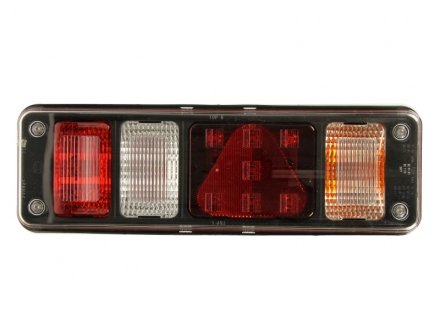 Фото автозапчастини ліхтар задній права (LED/P21W/PY21W, 24V, з покажчиком повороту, з протитуманним ліхтарем, ліхтарем заднього ходу, зі стоп-сигналом, габаритним світлом, трикутним світловідбивачем, боковим габаритним сигналом) HELLA BEHR 2VP340 961-027 (фото 1)