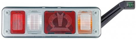 Фото автозапчасти фонарь задний правый (LED/P21W, 24В, с указателем поворота, с противотуманным светом, фонарем заднего хода, со стоп-сигналом, габаритным огнем, треугольным отражателем, с плафоном) KRONE HELLA BEHR 2VP340 961-541 (фото 1)