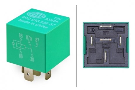 Фото автозапчастини реле робочого струму (В/А) 5/15/40А; 12 В; кількість полюсів 5 шт. HELLA BEHR 4RD 933 332-371 (фото 1)