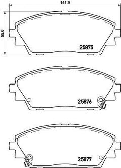 Гальмівнi колодки дисковi перед. Mazda 3 1.5/2.0/2.2D 09.13- HELLA BEHR 8DB 355 021-421