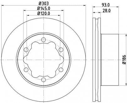 Тормозной диск HELLA BEHR 8DD 355 129-411 (фото 1)