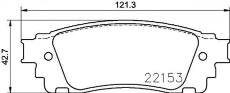 Колодки тормозные (задние) Lexus NX 2.0/2.5 16V 14-/Toyota Alphard 3.5 15- (Akebono) HELLA BEHR 8DB355024631