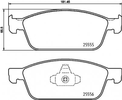 Гальмівні колодки дискові перед. Ford Focus 12-, Kuga II 2.0TDCI 13- HELLA BEHR 8DB 355 025-511