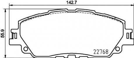 Колодки гальмiвнi передні Lexus Ux Toyota Camry V70, Rav 4 V 2.0-3.5 08.17- HELLA BEHR 8DB 355 036-511 (фото 1)