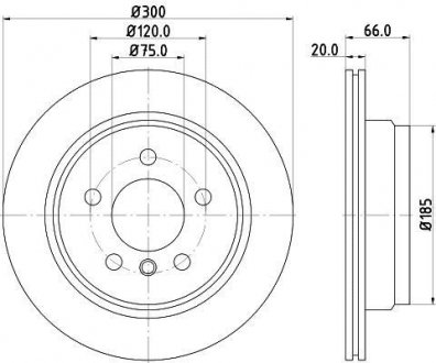 Тормозной диск задний F30/F80/F34/F31/F36/F33/F83 11-1.5-3.0 (PRO) HELLA BEHR 8DD355118-271 (фото 1)