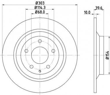 Тормозной диск задний CX5 11-17 2.0-2.5 (PRO) HELLA BEHR 8DD355118-541