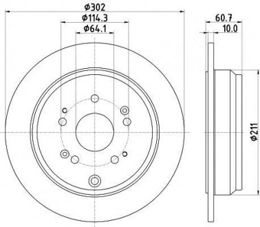 Гальмівний диск задній CR-V 07-1.6-2.4 (PRO) HELLA BEHR 8DD355119-221