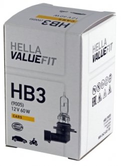 Лампа розжарювання, VALUEFIT, HB3 12V 60 (65W) P 20d HELLA BEHR 8GH 242 632-181