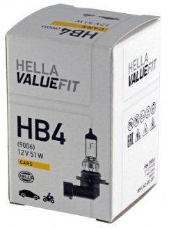 Лампа VALUEFIT HB4 12V 51W P22D HELLA BEHR 8GH 242 632-201