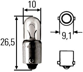 Фото автозапчастини лампочка 28 V 7.5 W BA9S/13 HELLA BEHR 8GP 008 285 001 (фото 1)