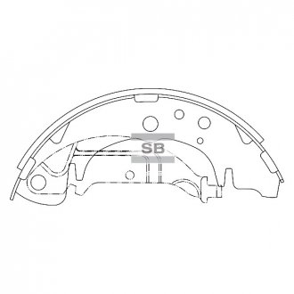 Фото автозапчастини колодка гальм. барабан. KIA CARNIVAL 2.5V6, 2.9TD 00-01, HYUNDAI Trajet XG 99-01 задн. (SANGS Hi-Q (SANGSIN) SA020