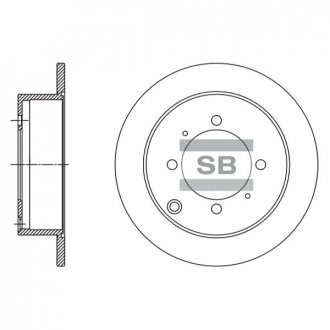 Фото автозапчасти тормозной диск задний Hi-Q (SANGSIN) SD1138
