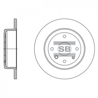 Тормозной диск задний Hi-Q (SANGSIN) SD3058