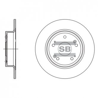 Гальмівний диск задній Hi-Q (SANGSIN) SD4111 (фото 1)