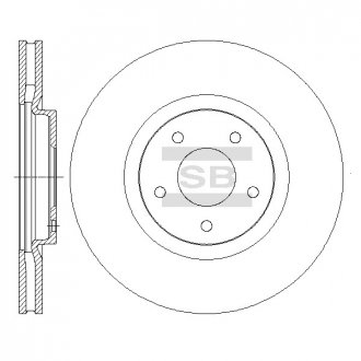 Тормозной диск передний Hi-Q (SANGSIN) SD4239 (фото 1)