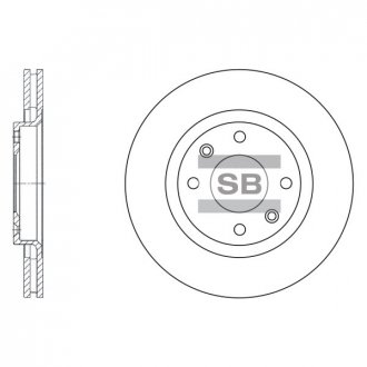 Тормозной диск передний Hi-Q (SANGSIN) SD5001 (фото 1)