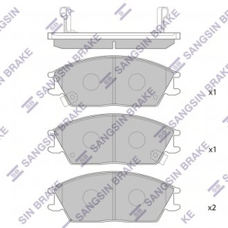 Фото автозапчасти колодки тормозные дисковые HYUNDAI ACCENT передн. (SANGSIN) Hi-Q (SANGSIN) SP1047 (фото 1)