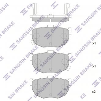 Фото автозапчасти колодки тормозные дисковые KIA CERATO 1.5, 1.6, 2.0, 1.6CRDI задн. (SANGSIN) Hi-Q (SANGSIN) SP1062