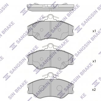 Фото автозапчастини колодки гальмівні дискові HYUNDAI HYUNDAI H100 2.4I 93.07 - передн. (SANGSIN) Hi-Q (SANGSIN) SP1072