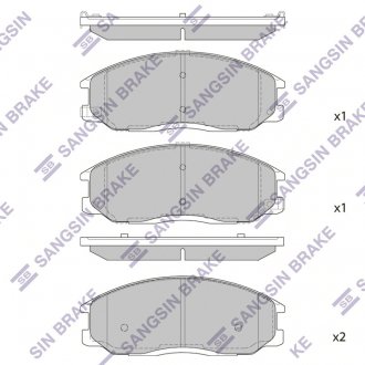 Фото автозапчасти колодки тормозные дисковые HYUNDAI H-1, STAREX 03MY передн. (SANGSIN) Hi-Q (SANGSIN) SP1157